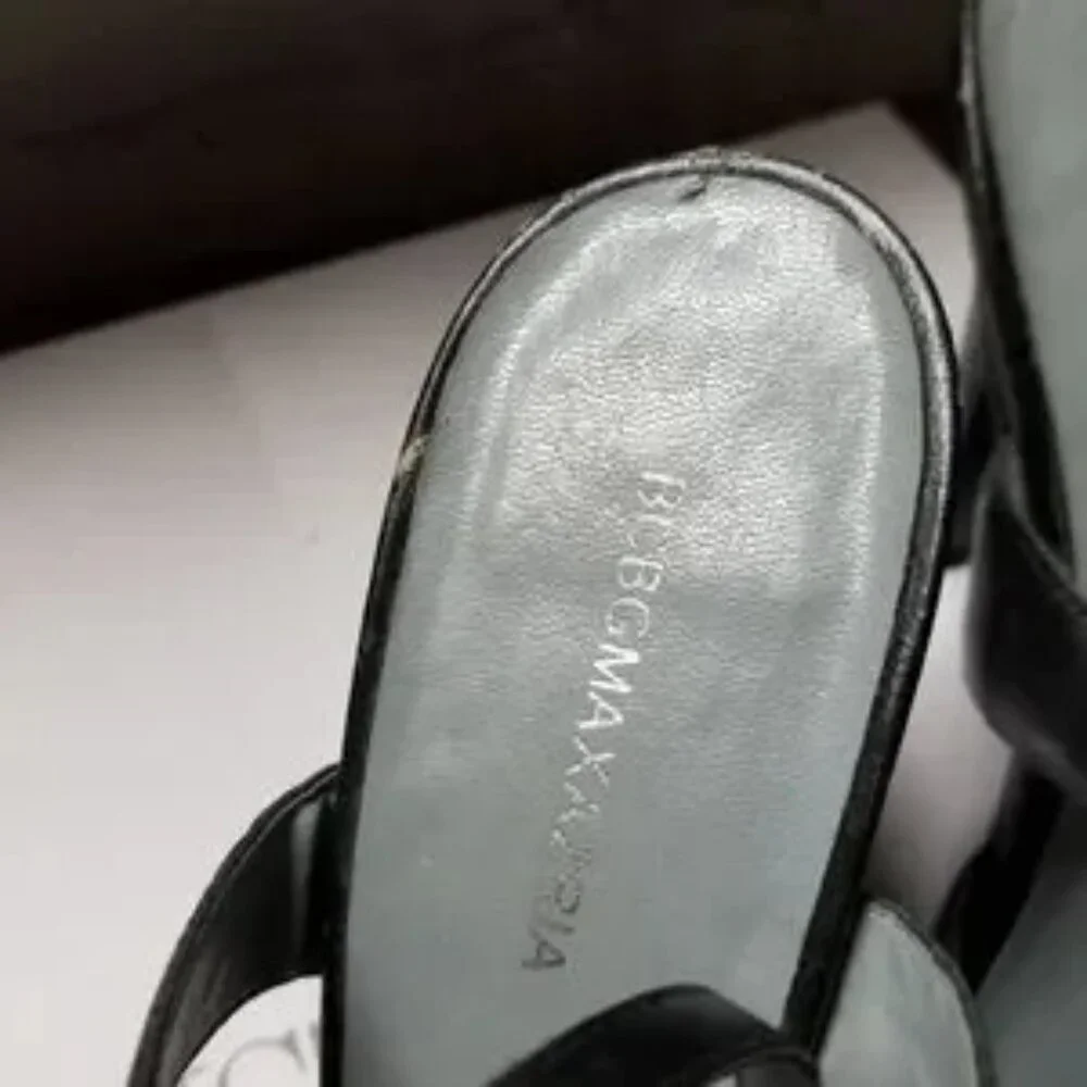 BCBGMaxAzria Black Pointed Toe Slingback Heels